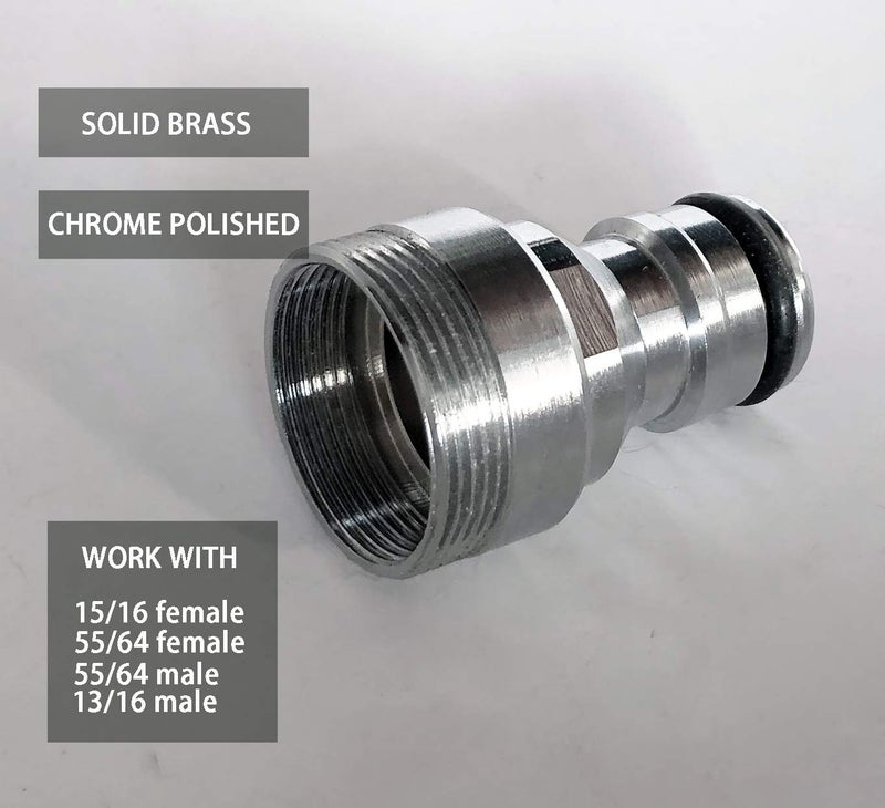 MISSMIN snap adapter quick connect to garden hose, quick snap connector to 3/4 inch GHT female for washer, indoor sink quick-fit attachment - Image 3